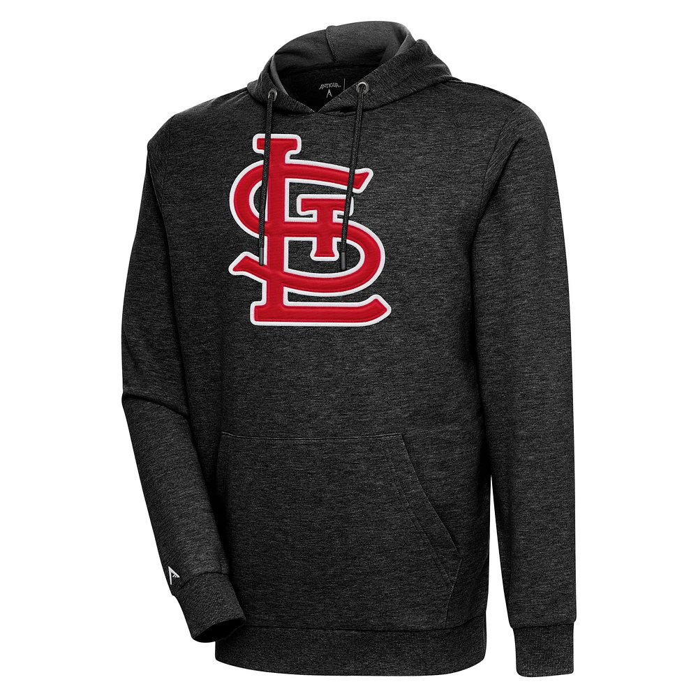 Men's Antigua Heather St. Louis Cardinals Action Pullover Hoodie