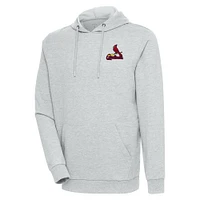 Men's Antigua Heather St. Louis Cardinals Action Pullover Hoodie