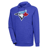 Men's Antigua Heather Royal Toronto Blue Jays Action Pullover Hoodie