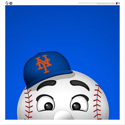 Mr. Met New York Mets 12'' x 12'' Minimalist Mascot Poster Print
