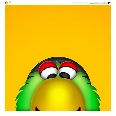 Pirate Parrot Pittsburgh Pirates 12'' x 12'' Minimalist Mascot Poster Print