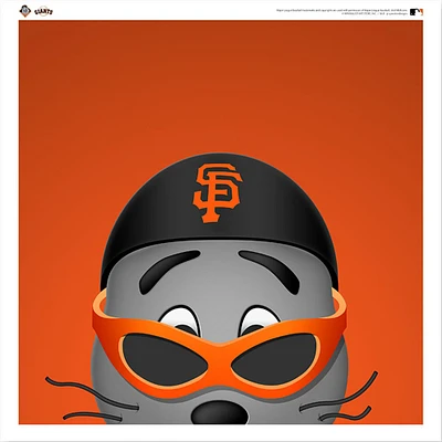 Lou Seal San Francisco Giants 12'' x 12'' Minimalist Mascot Poster Print