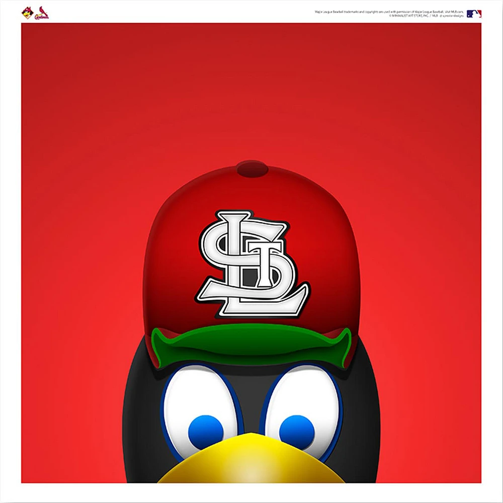 Fredbird St. Louis Cardinals 12'' x 12'' Minimalist Mascot Poster Print