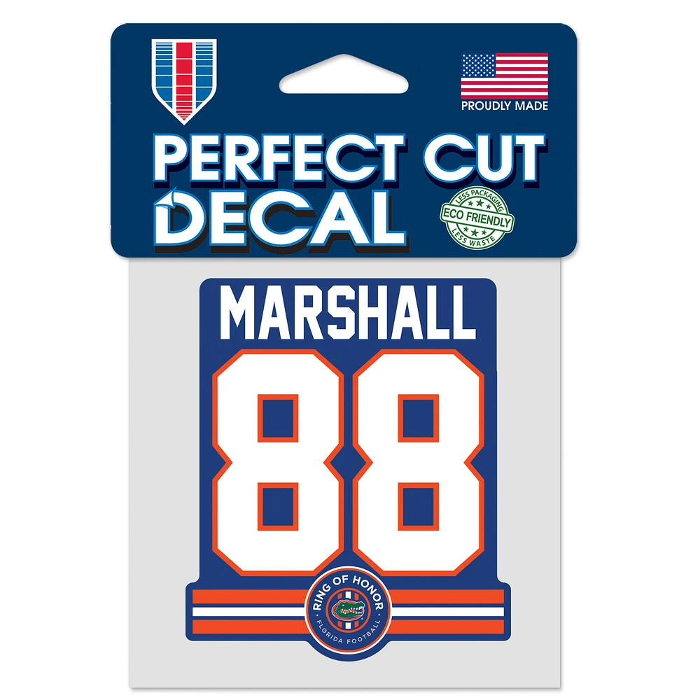 WinCraft Wilber Marshall Florida Gators Ring of Honor 4'' x 4'' Perfect Cut Decal