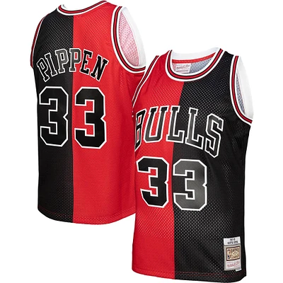 Men's Mitchell & Ness Scottie Pippen Red/Black Chicago Bulls Big Tall Hardwood Classics 1997/98 Split Swingman Jersey