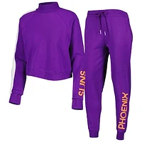 Women's Lusso Purple Phoenix Suns Maddie & Matildas Raglan Tri-Blend Pullover Hoodie Jogger Pants Set