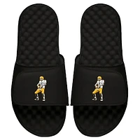 Men's ISlide x BreakingT Aaron Rodgers Black NFLPA Touchdown Slide Sandals