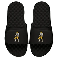 Men's ISlide x BreakingT Aaron Rodgers Black NFLPA Touchdown Slide Sandals