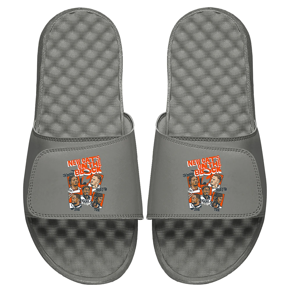Men's ISlide x BreakingT Gray NFLPA New Cats Slide Sandals