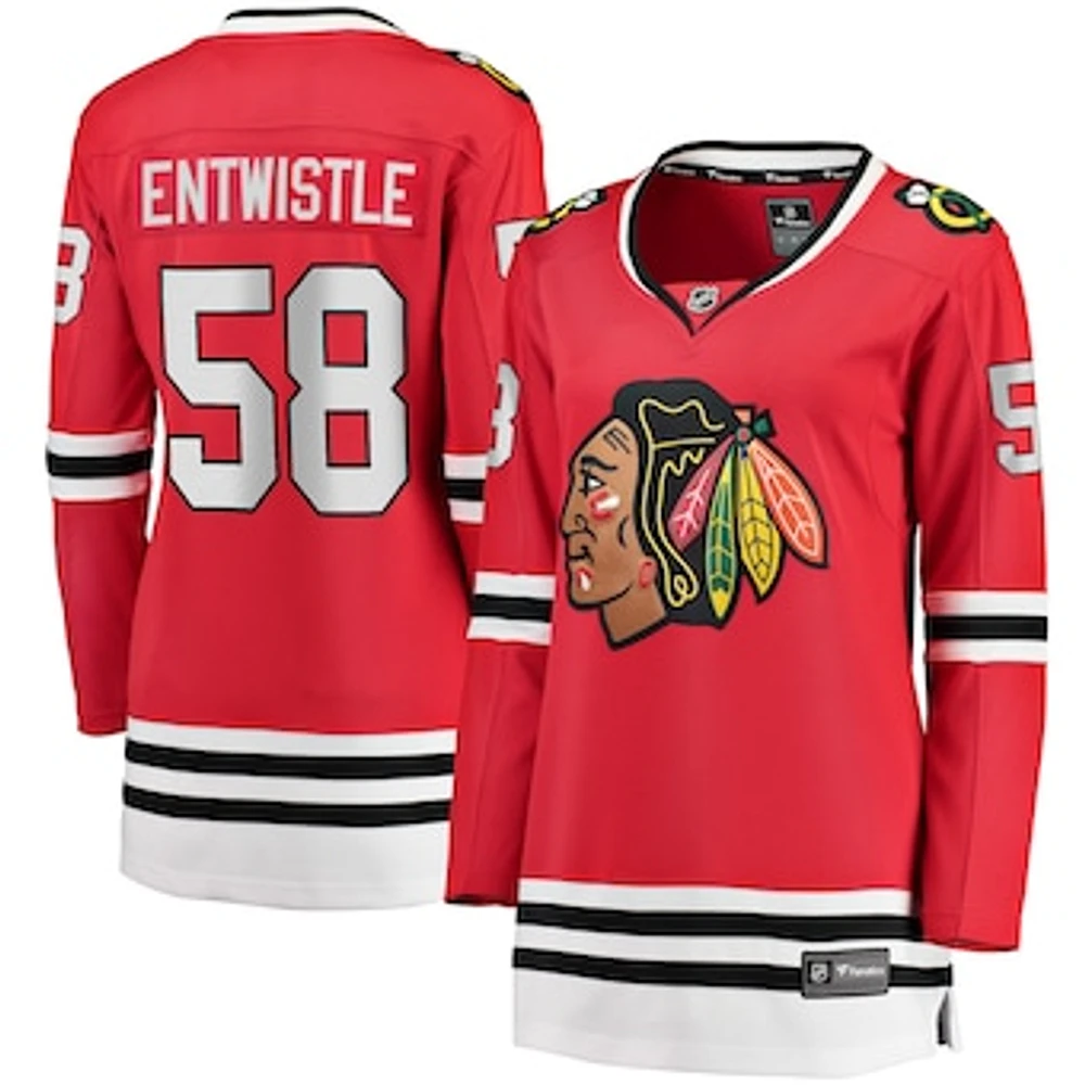 Women's Fanatics MacKenzie Entwistle Red Chicago Blackhawks Home Breakaway Player Jersey