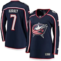 Women's Fanatics Sean Kuraly Navy Columbus Blue Jackets Home Breakaway Player Jersey