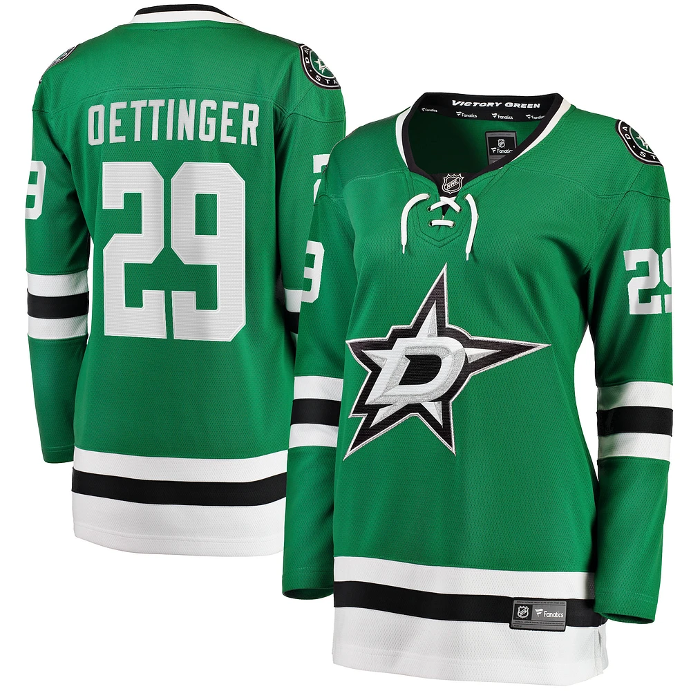 Women's Fanatics Jake Oettinger Kelly Green Dallas Stars Home Breakaway Player Jersey