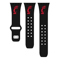 Black Cincinnati Bearcats Logo Silicone Apple Watch Band