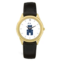 Unisex Gold/Brown Citadel Bulldogs Team Logo Leather Wristwatch