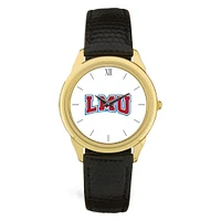 Gold Loyola Marymount Lions Team Logo Leather Wristwatch