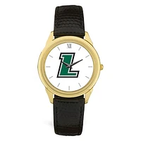Gold Loyola Greyhounds Team Logo Leather Wristwatch