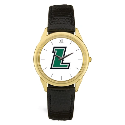 Gold Loyola Greyhounds Team Logo Leather Wristwatch