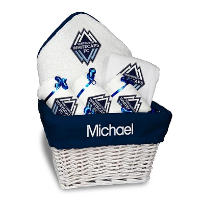 Infant White Vancouver Whitecaps FC Personalized Medium Gift Basket