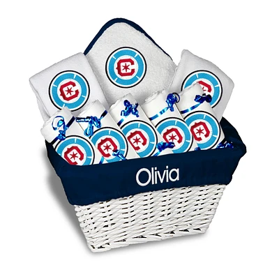Infant White Chicago Fire Personalized Gift Basket