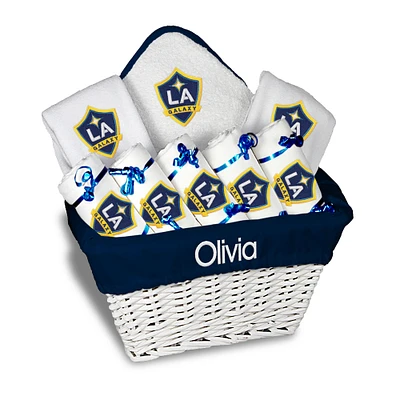 Infant White LA Galaxy Personalized Gift Basket