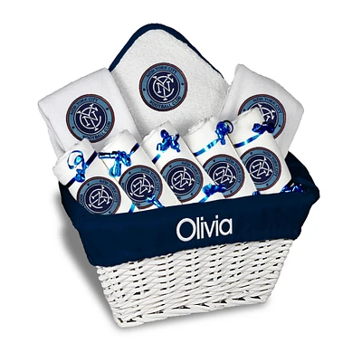 Infant White New York City FC Personalized Gift Basket