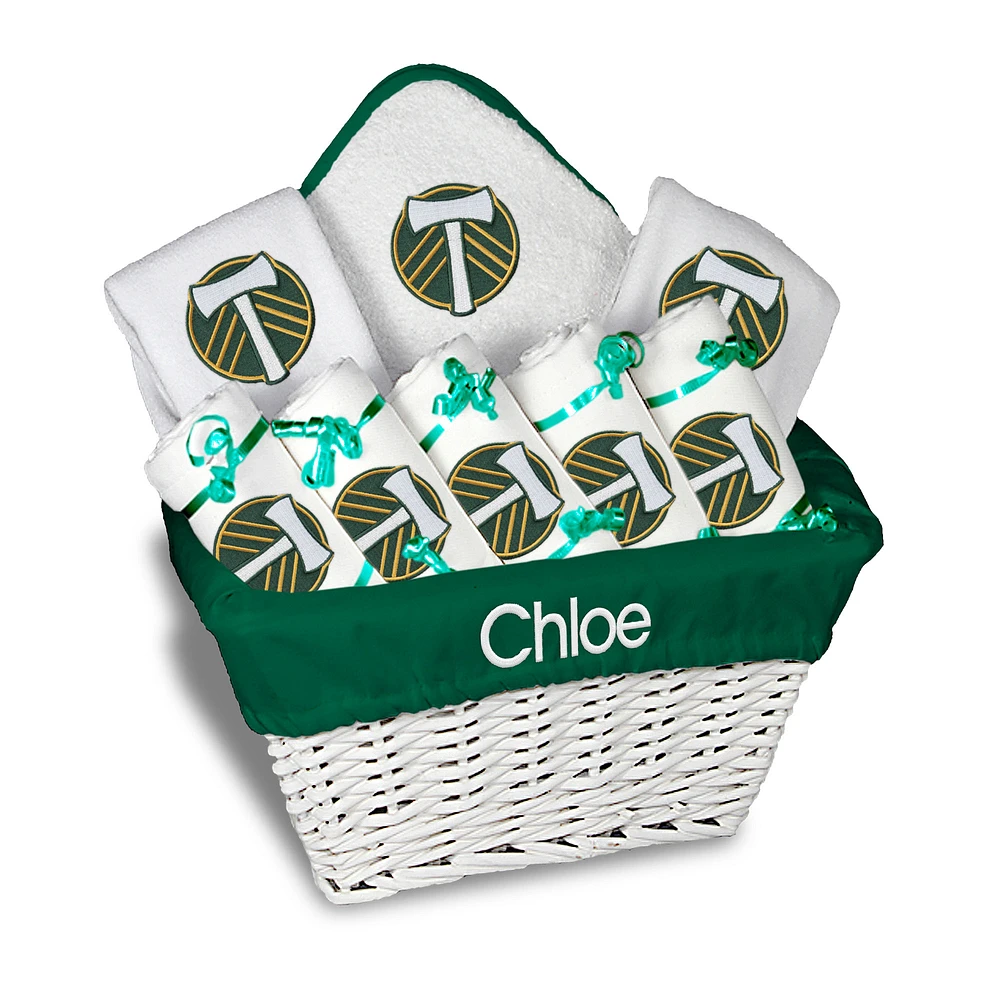 Infant White Portland Timbers Personalized Gift Basket
