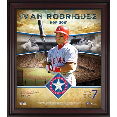 Ivan Rodriguez Texas Rangers Framed 15" x 17" Hall of Fame Career Profile