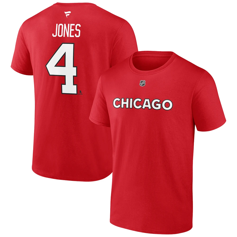 Men's Fanatics Seth Jones Red Chicago Blackhawks Special Edition 2.0 Name & Number T-Shirt