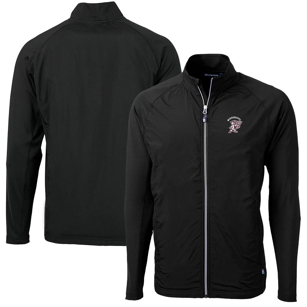 Men's Cutter & Buck Mississippi State Bulldogs Adapt Eco Knit Hybrid Recycled Big Tall Full-Zip Jacket
