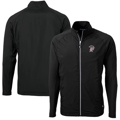 Men's Cutter & Buck Mississippi State Bulldogs Adapt Eco Knit Hybrid Recycled Big Tall Full-Zip Jacket