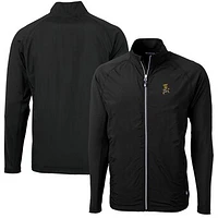 Men's Cutter & Buck Black Wichita State Shockers Adapt Eco Knit Hybrid Recycled Big Tall Full-Zip Jacket