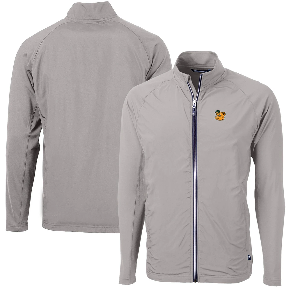 Men's Cutter & Buck Gray Baylor Bears Adapt Eco Knit Hybrid Recycled Big Tall Full-Zip Jacket