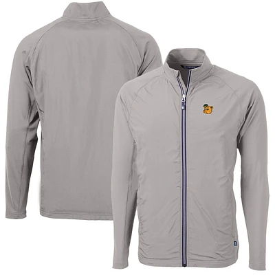 Men's Cutter & Buck Gray Baylor Bears Adapt Eco Knit Hybrid Recycled Big Tall Full-Zip Jacket