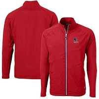 Men's Cutter & Buck Red Delaware Fightin' Blue Hens Adapt Eco Knit Hybrid Recycled Big Tall Full-Zip Jacket