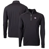 Men's Cutter & Buck TCU Horned Frogs Adapt Eco Knit Stretch Recycled Big Tall Quarter-Zip Pullover Top