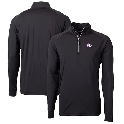 Men's Cutter & Buck TCU Horned Frogs Adapt Eco Knit Stretch Recycled Big Tall Quarter-Zip Pullover Top