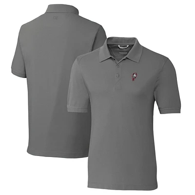 Men's Cutter & Buck Steel Ohio State Buckeyes Vault Advantage Tri-Blend Pique Big & Tall Polo