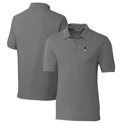 Men's Cutter & Buck Steel Portland State Vikings Vault Advantage Tri-Blend Pique Big Tall Polo