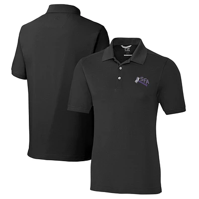 Men's Cutter & Buck Black Stephen F Austin Lumberjacks Vault Advantage Tri-Blend Pique Big Tall Polo
