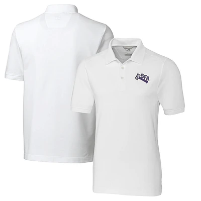 Men's Cutter & Buck White Stephen F Austin Lumberjacks Vault Advantage Tri-Blend Pique Big Tall Polo