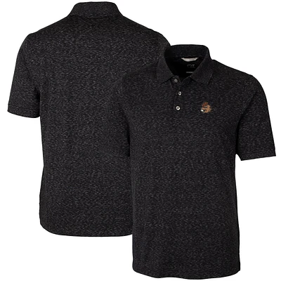 Men's Cutter & Buck Black Oregon State Beavers Vault Advantage Tri-Blend Space Dye Big Tall Polo