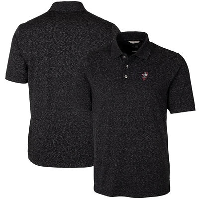 Men's Cutter & Buck Black Ohio State Buckeyes Vault Advantage Tri-Blend Space Dye Big & Tall Polo