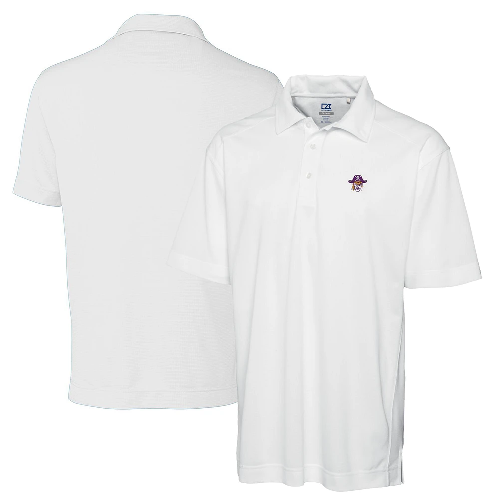 Men's Cutter & Buck White ECU Pirates Big & Tall DryTec Genre Textured Solid Polo