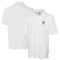 Men's Cutter & Buck White Mississippi State Bulldogs Big & Tall DryTec Genre Textured Solid Polo