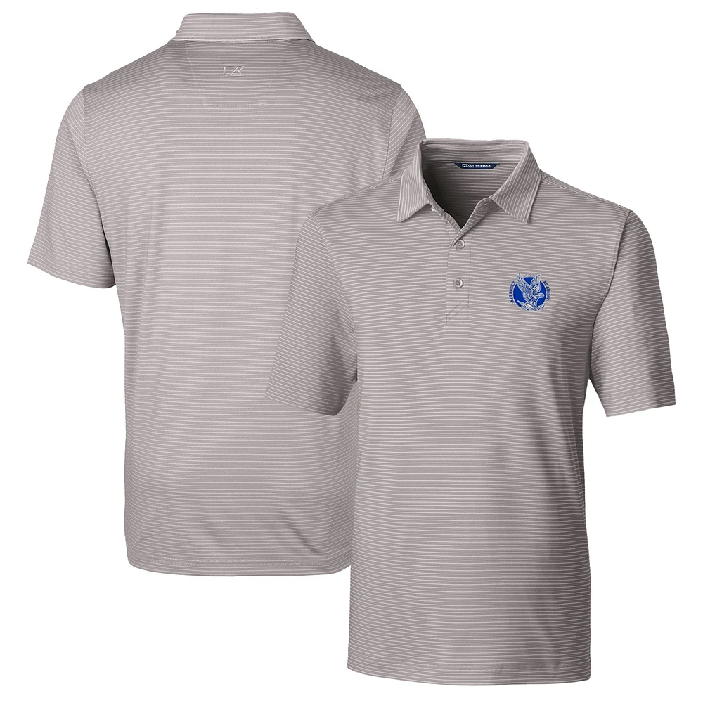 Men's Cutter & Buck Gray Air Force Falcons Big Tall Forge Pencil Stripe Stretch Polo