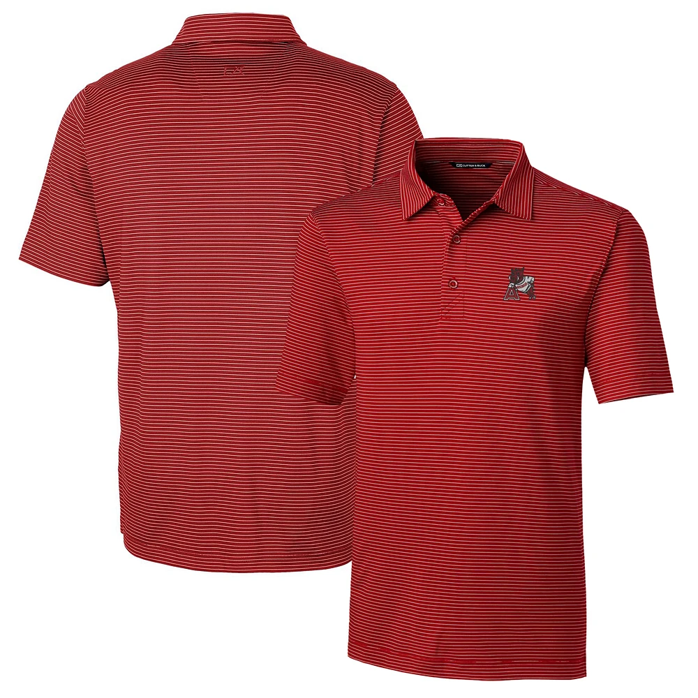 Men's Cutter & Buck Cardinal Arkansas Razorbacks Big Tall Forge Pencil Stripe Stretch Polo