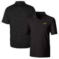 Men's Cutter & Buck Black George Mason Patriots Big Tall Forge Pencil Stripe Stretch Polo