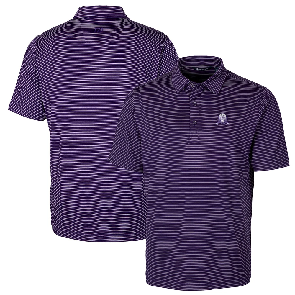 Men's Cutter & Buck Purple Northwestern Wildcats Big Tall Forge Pencil Stripe Stretch Polo