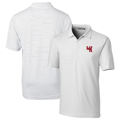 Men's Cutter & Buck White Western Kentucky Hilltoppers Big Tall Forge Pencil Stripe Stretch Polo