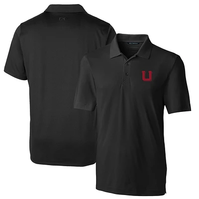 Men's Cutter & Buck Black Utah Utes Logo Big Tall Forge Stretch Polo
